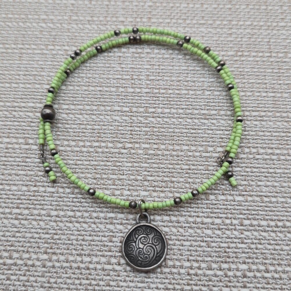 9 Inch Sterling Silver Handmade Beaded Charm Ankle Bracelet B611